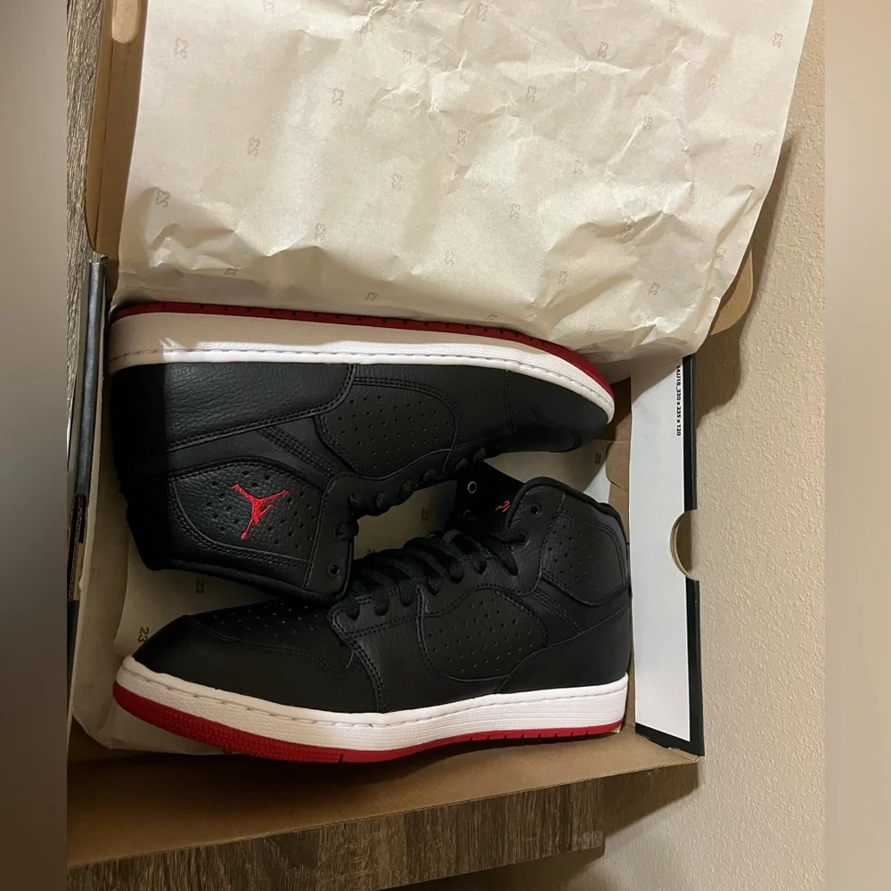 Jordan Access Black and Red High-Top Sneakers